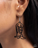 Paparazzi Given the Boot - Black Earring