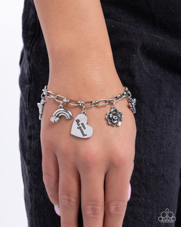 Paparazzi Positive Outlook - Silver Bracelet