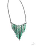 Paparazzi Fashionable Fringe - Green Necklace