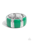 Paparazzi Colored Cameo - Green Bracelet