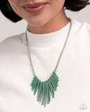 Paparazzi Fashionable Fringe - Green Necklace