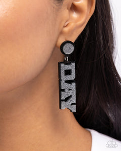 Paparazzi Home Game - Black Earring