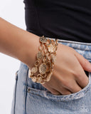 Paparazzi Hammered Helm - Gold Bracelet