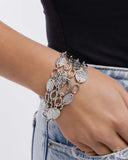 Paparazzi Hammered Helm - Silver Bracelet