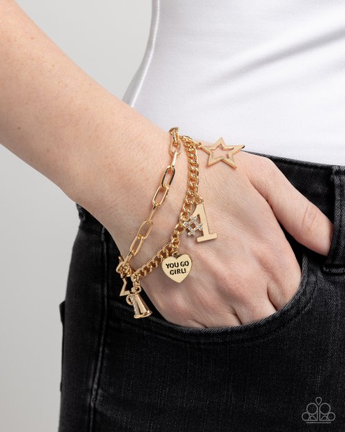 Paparazzi Team Spirit - Gold Bracelet