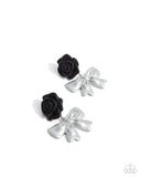 Paparazzi Rosette Rarity - Black Earring