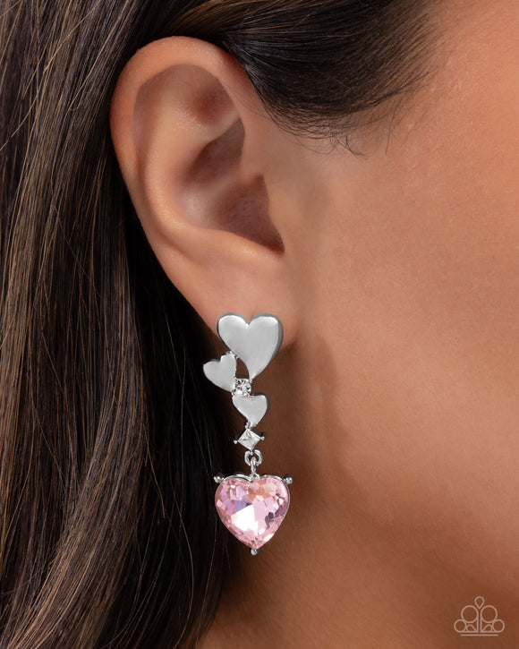 Paparazzi Valentines Vaudeville - Pink Earring