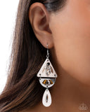 Paparazzi Abstract Articulation - White Earring