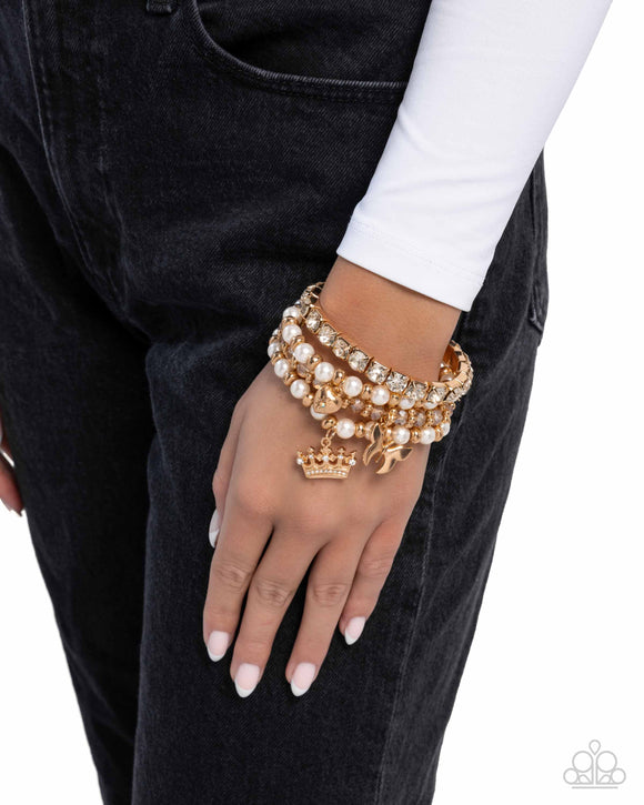 Paparazzi Feminine Charm - Gold Bracelet