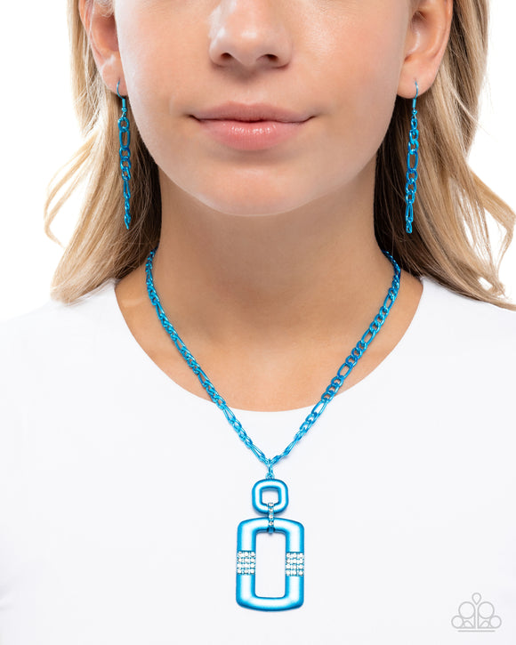 Paparazzi Metallic Movement - Blue Necklace