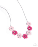 Paparazzi Frenetic Florals - Pink Necklace