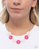 Paparazzi Frenetic Florals - Pink Necklace
