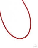 Paparazzi Corded Champion - Red Necklace