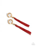 Paparazzi Corded Champion - Red Necklace