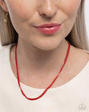 Paparazzi Corded Champion - Red Necklace