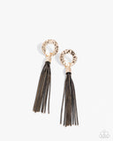 Paparazzi Corded Character - Black Earring