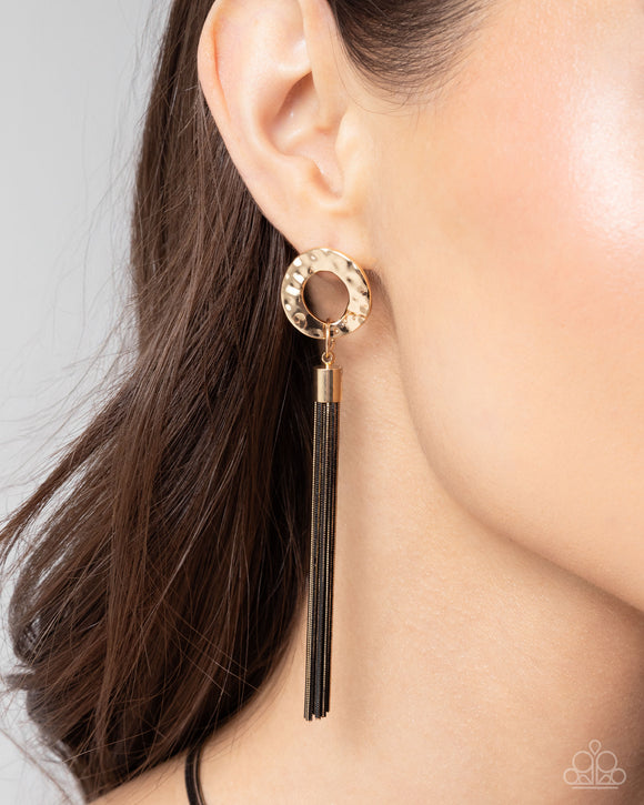 Paparazzi Corded Character - Black Earring