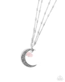 Paparazzi Crescent Charm - Pink Necklace