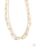 Paparazzi Monochromatic Matinee - Gold Necklace