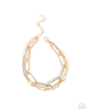 Paparazzi Monochromatic Matinee - Gold Necklace