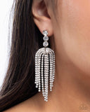 Paparazzi Tapered Twilight - White Earring
