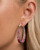 Paparazzi GLITZY By Association - Pink Multi Earring