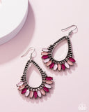 Paparazzi Pronged Pattern - Pink Earring