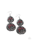 Paparazzi Garden Pavement - Red Earring