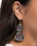 Paparazzi Garden Pavement - Red Earring