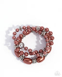 Paparazzi Smooth Stacks - Brown Bracelet