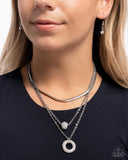 Paparazzi Dominant Dignity - White Necklace