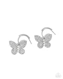 Paparazzi Butterfly Boundary - White Earring