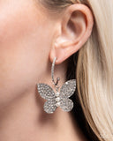 Paparazzi Butterfly Boundary - White Earring