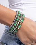 Paparazzi Supervisory Stack - Green Bracelet
