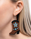 Paparazzi Beaded Boot - Brown Earring