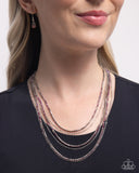 Paparazzi Pronged Purpose - Pink Necklace