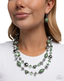 Paparazzi Eye-Catching Earnings - Green Necklace