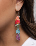 Paparazzi Parrot Pull - Orange Earring