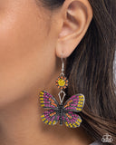 Paparazzi Fluttering Feature - Pink Earring