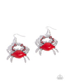 Paparazzi Colorful Crab - Red Earring