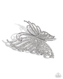 Paparazzi Floating Fanfare - White Hair Clip