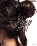 Paparazzi Floating Fanfare - White Hair Clip