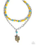 Paparazzi Cactus Cascade - Yellow Necklace
