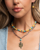 Paparazzi Cactus Cascade - Yellow Necklace
