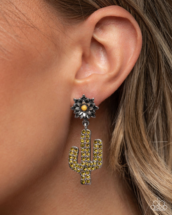 Paparazzi Cactus Cause - Yellow Earring