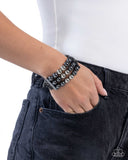 Paparazzi Sarcastic Stack - Black Bracelet