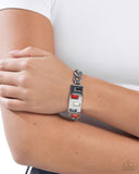Paparazzi Staggered Shimmer - Red Bracelet