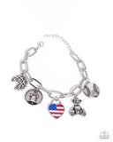 Paparazzi Adorably All American - Red Bracelet