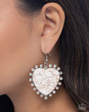 Paparazzi Dazzling Damsel - White Earring