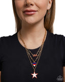 Paparazzi Unforgettable USA - Gold Necklace